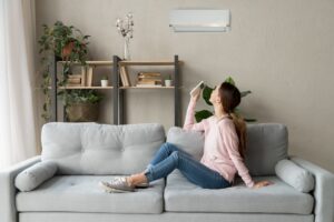 woman enjoying ductless system